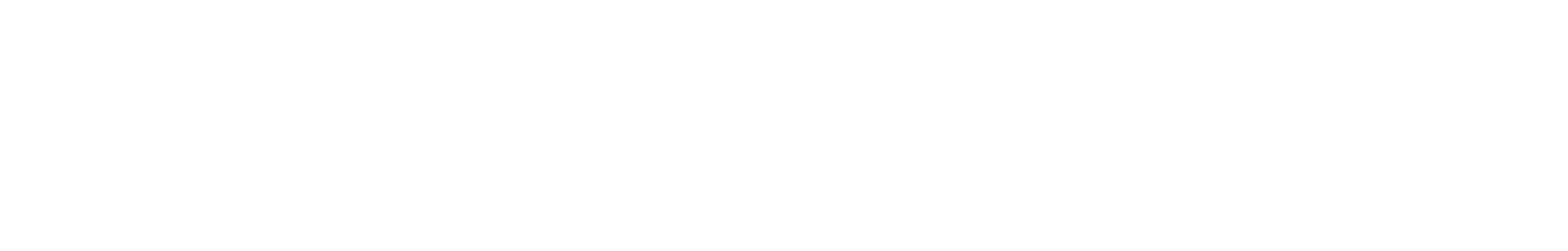 The image is a logo for Cambridge Commons Apartments.