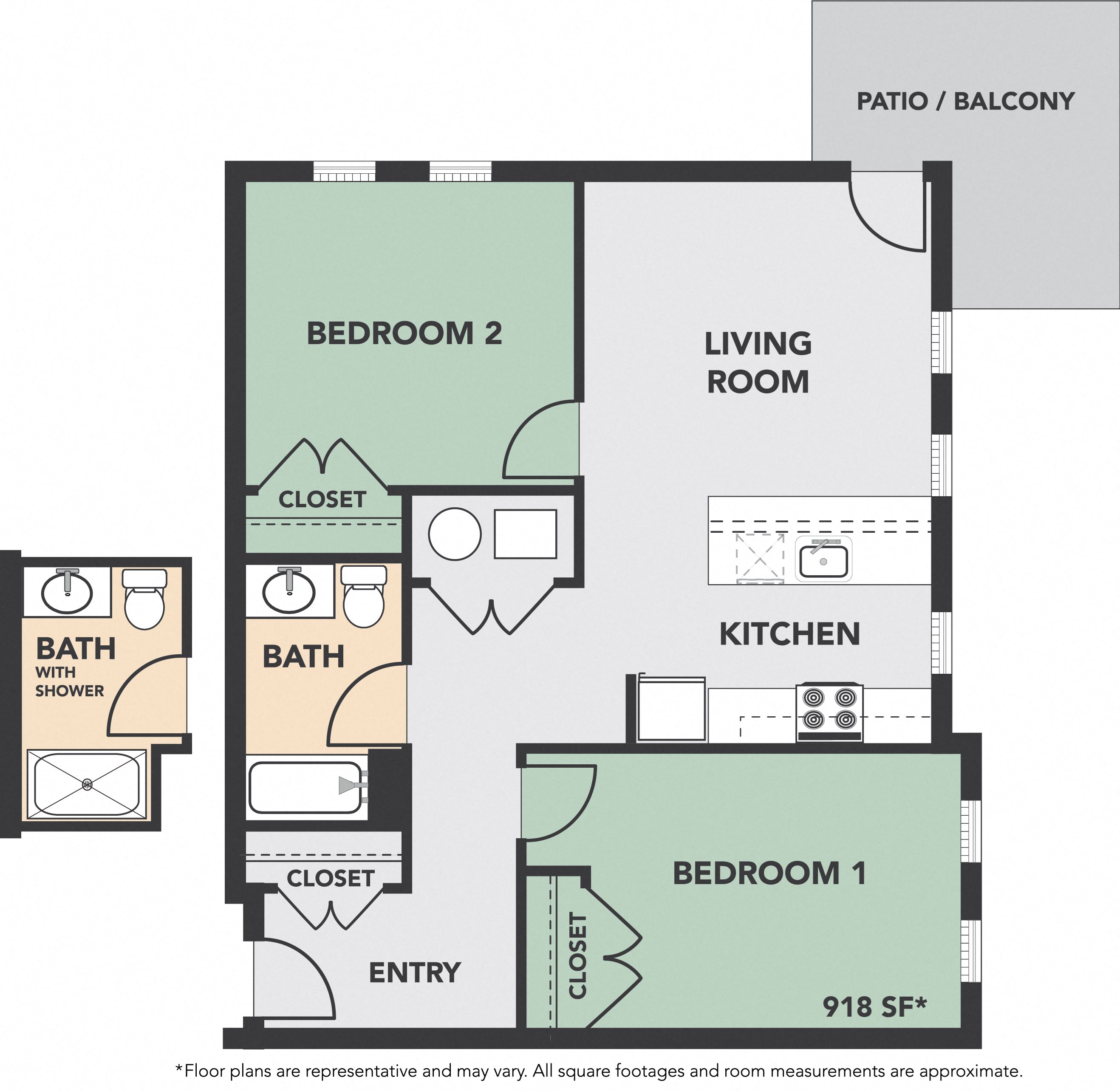 2-Bedroom, 1-Bath