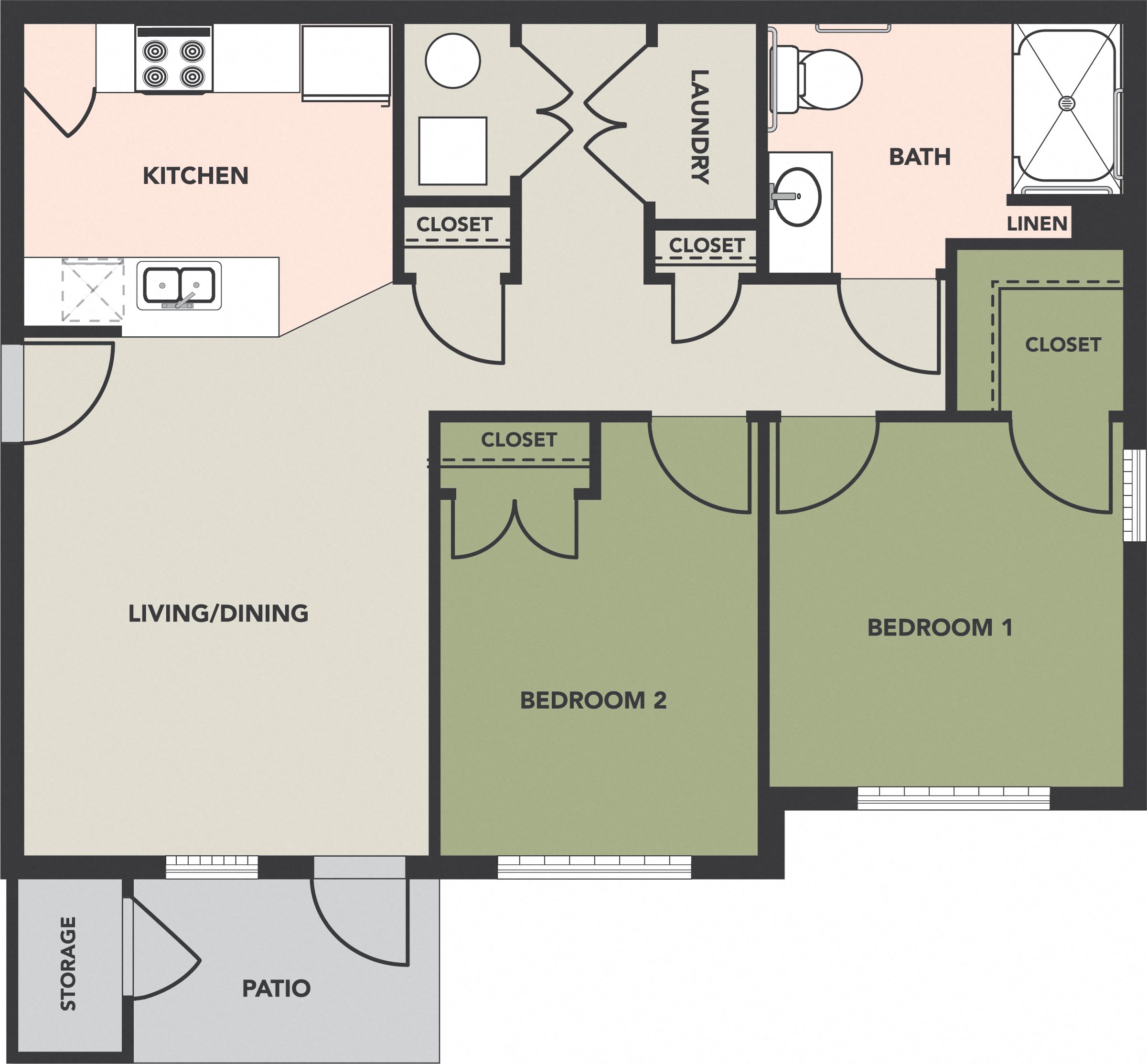 Floor Plans of Harding Village Apartments in Marion, OH