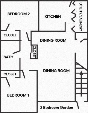2 Bedroom, 1 Bath