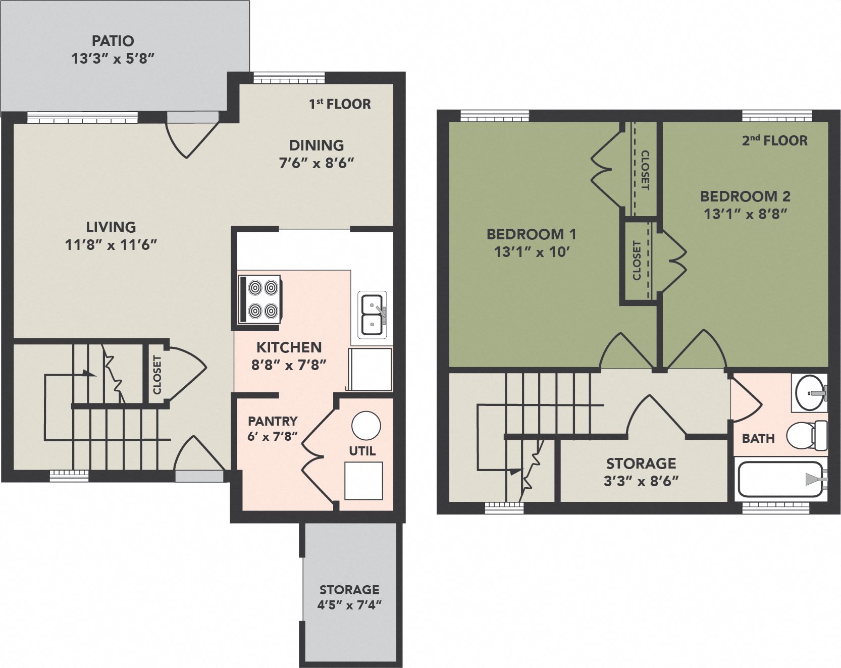 Floor Plans of Sawyer Manor & Trevitt Heights in Columbus, OH