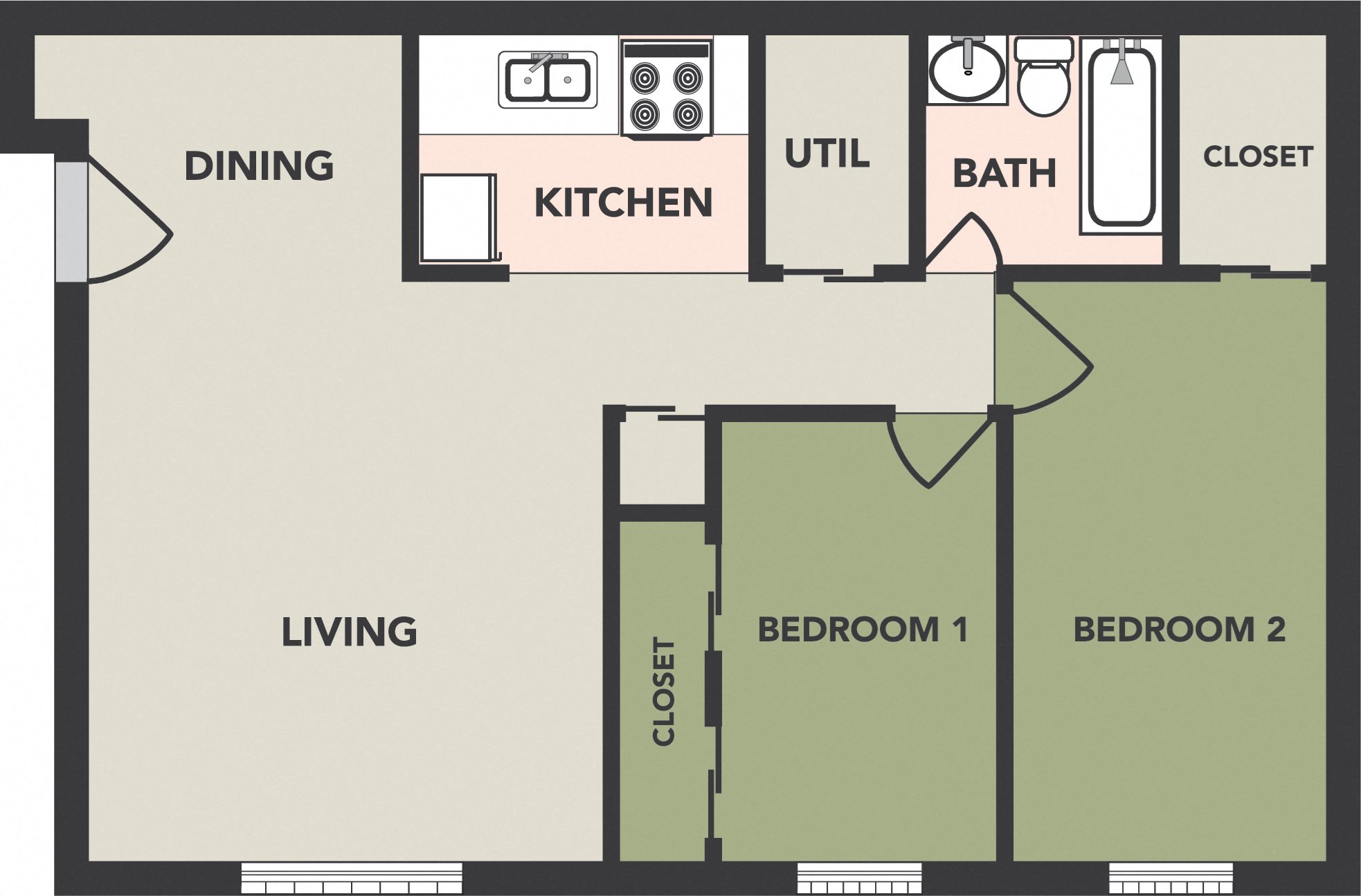 Floor Plans of Stow Kent Gardens in Columbus, OH