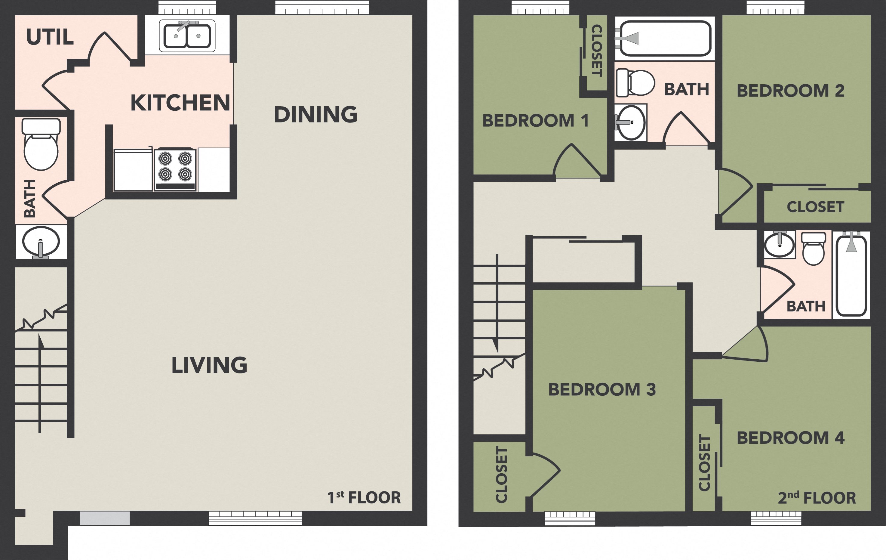 Floor Plans of Stow Kent Gardens in Columbus, OH