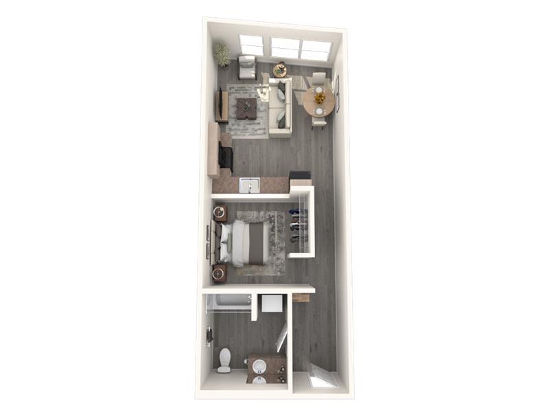 1x1 floor plan