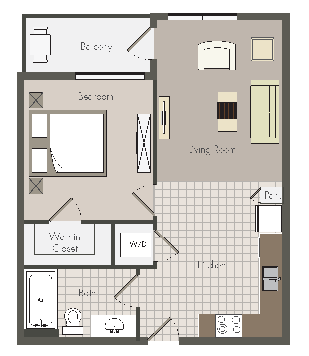 1 Bedroom floor plan