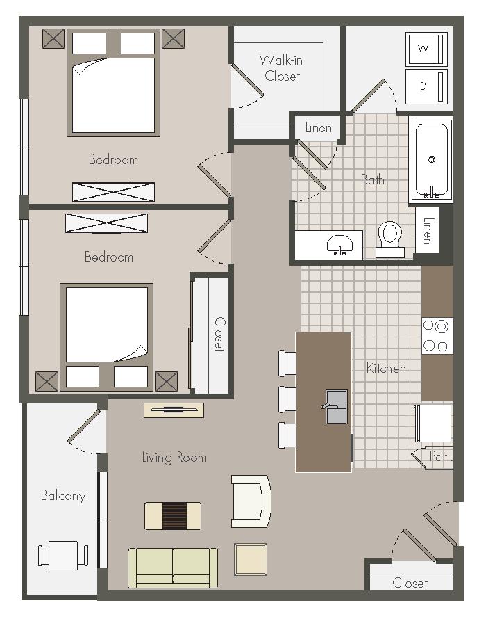 2 Bedroom floor plan