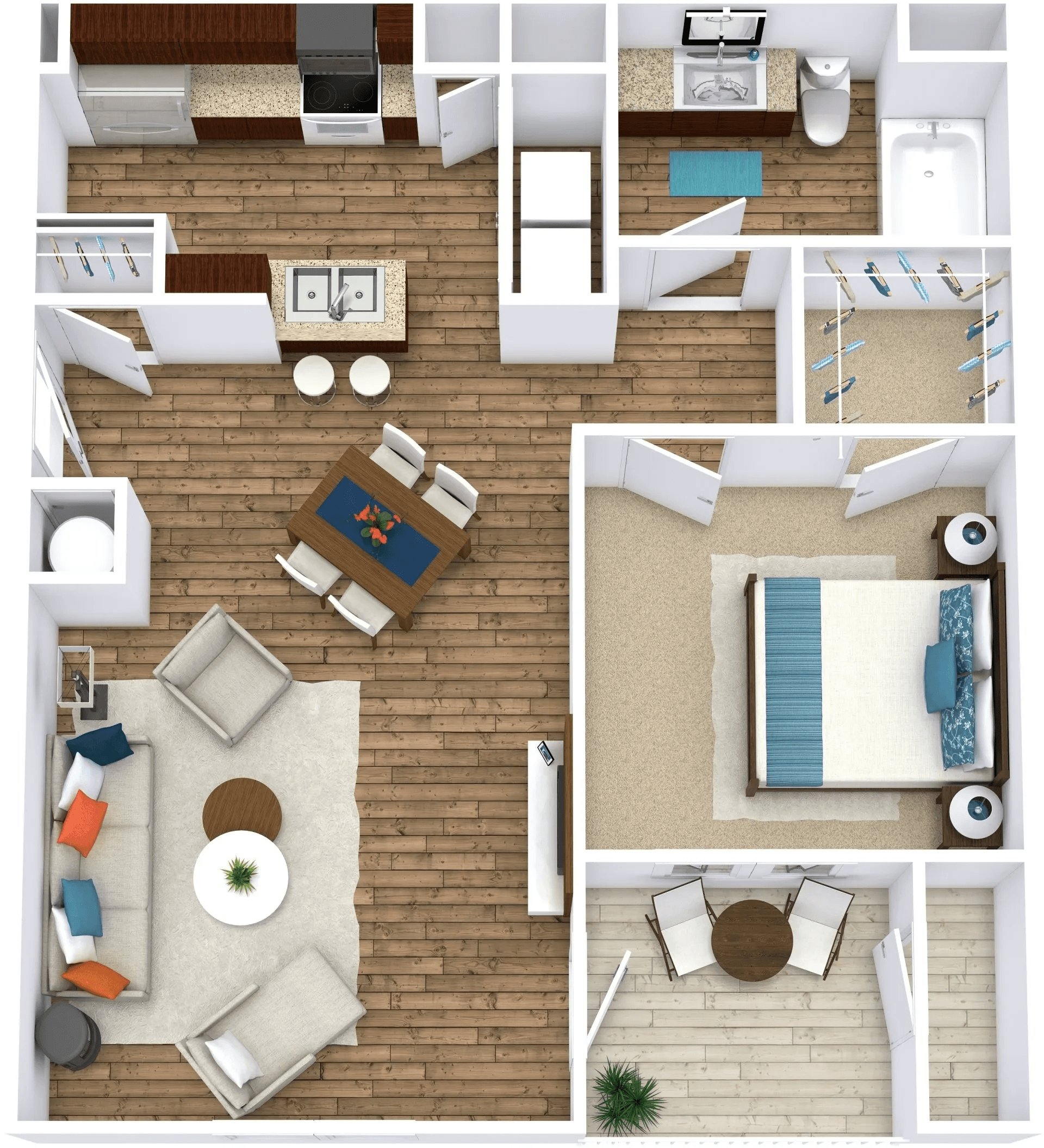 Crescent floor plan