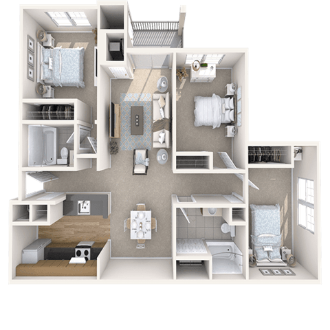 3 Bedroom 2 Bath floor plan
