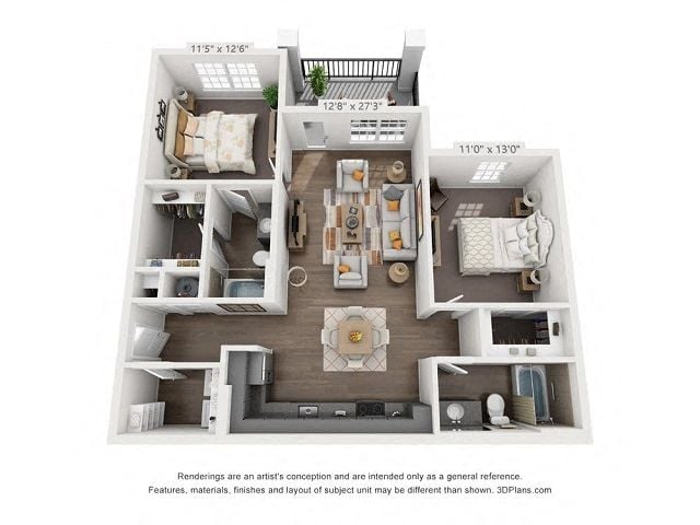 Crockett (2 Bed) floor plan
