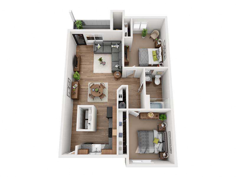 View two Bedroom The Columbia Floor Plans at Rock Creek Commons | Apartments in Vancouver, Washington
