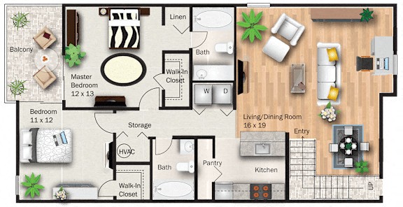 Oak floor plan