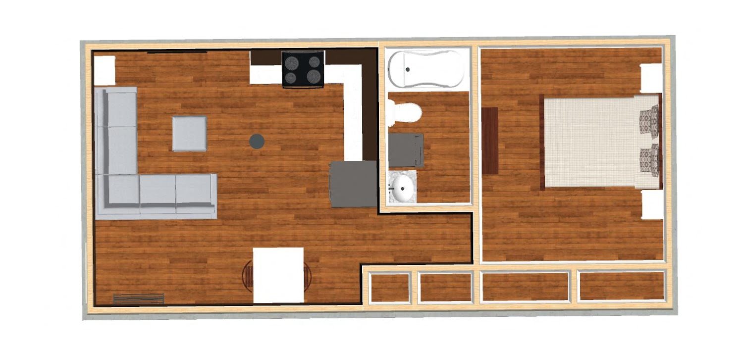 One Bedroom Floor Plan Capital Flats and Magnolia Square Apartments Raleigh, NC