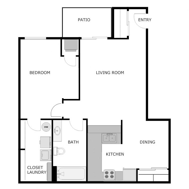 1 Bed 1 Bath