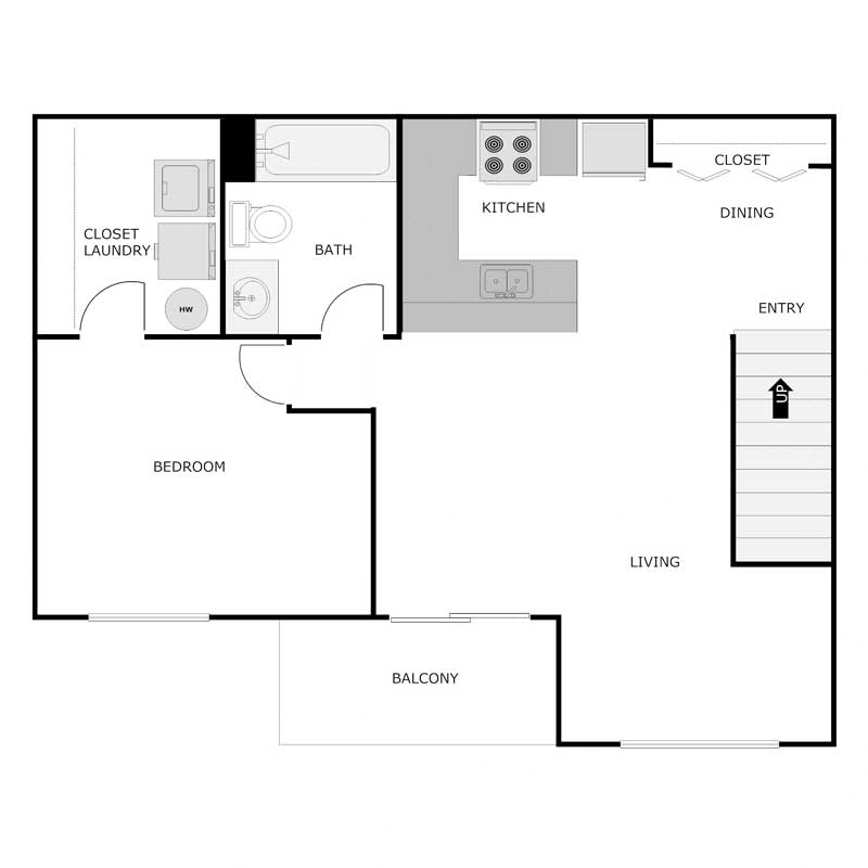 1 Bedroom 1 Bathroom - Upper