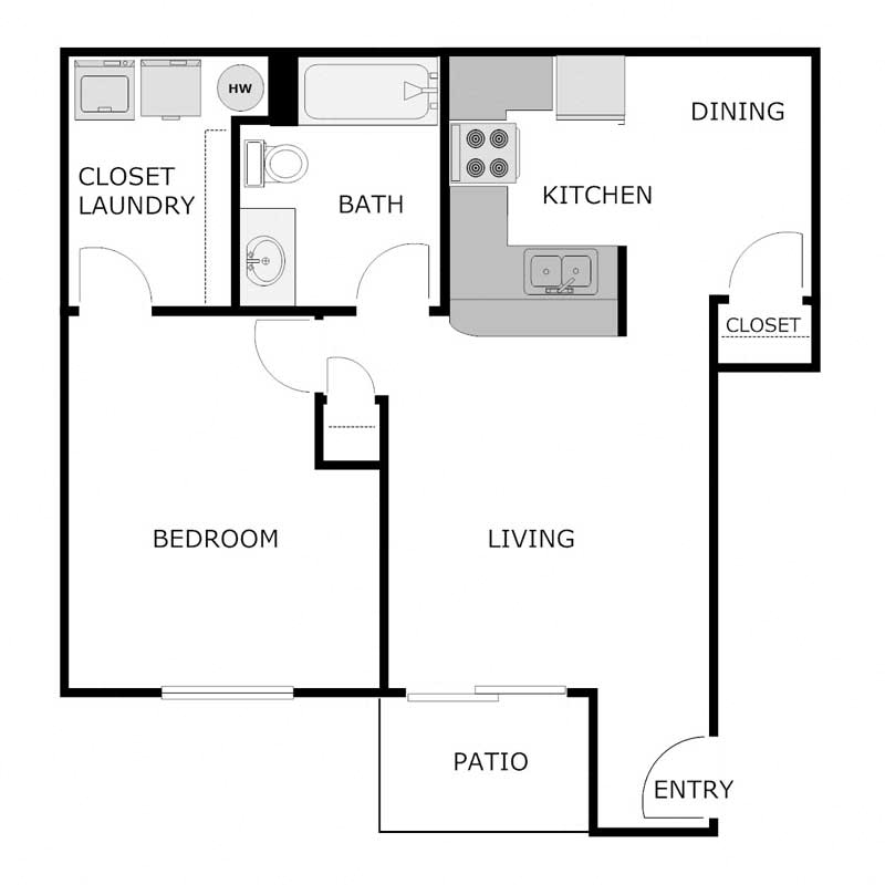 1 Bedroom 1 Bathroom - Lower
