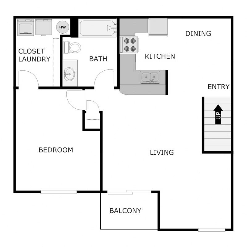 1 Bedroom 1 Bathroom - Upper