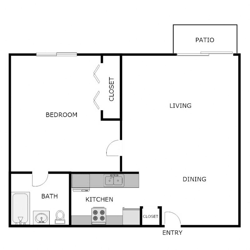 1 Bed 1 Bath