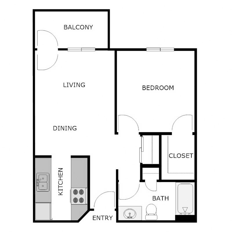 1 BED 1 BATH W/ BALCONY/PATIO