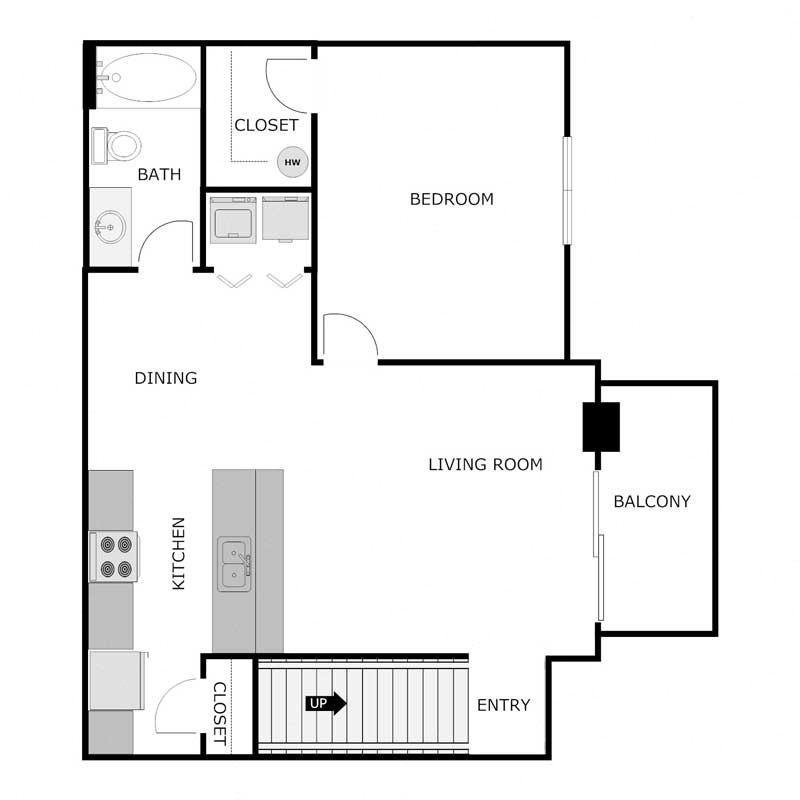 1 Bed 1 Bath - Upper