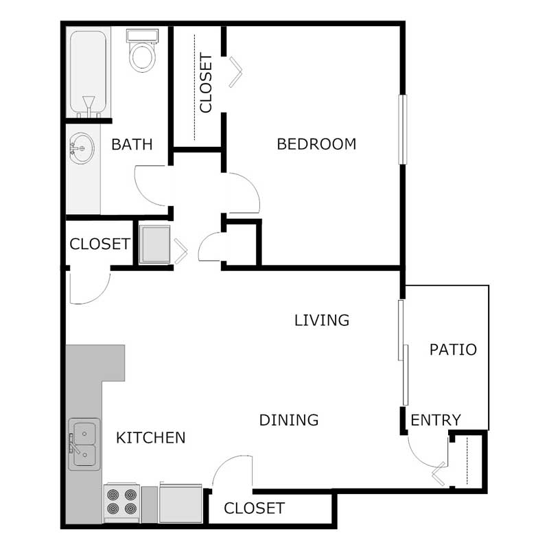 1 BED 1 BATH