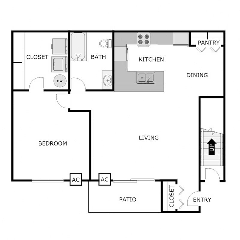 1 Bedroom 1 Bathroom - Detached Garage