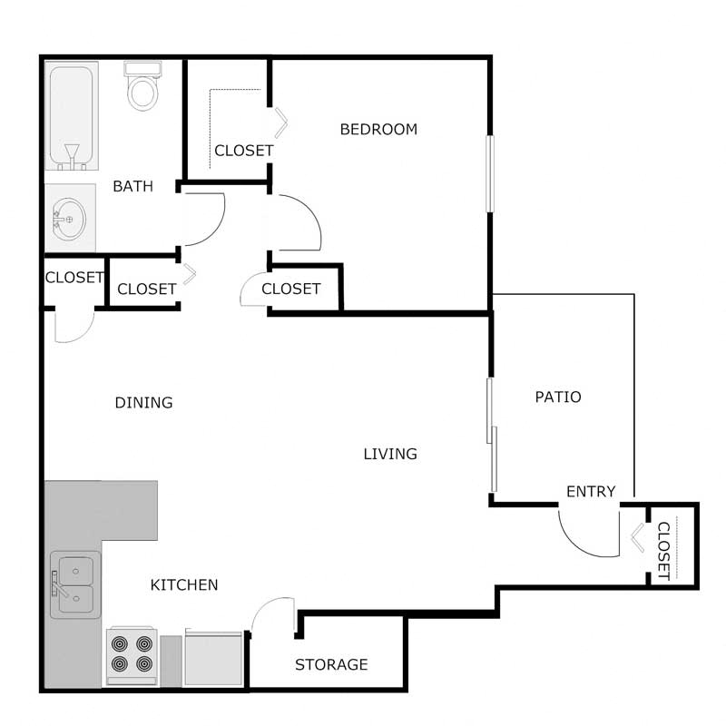 1 Bedroom 1 Bathroom - Lower