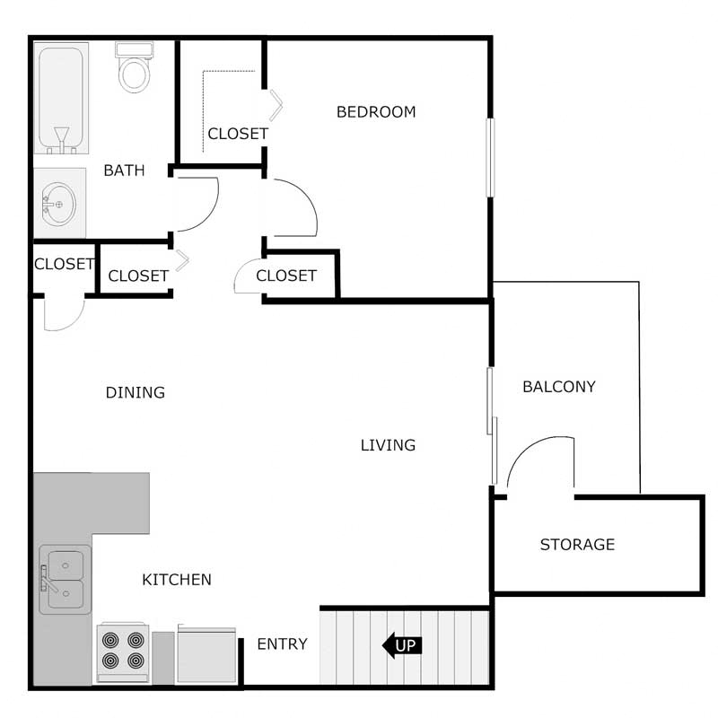 1 Bedroom 1 Bathroom - Upper