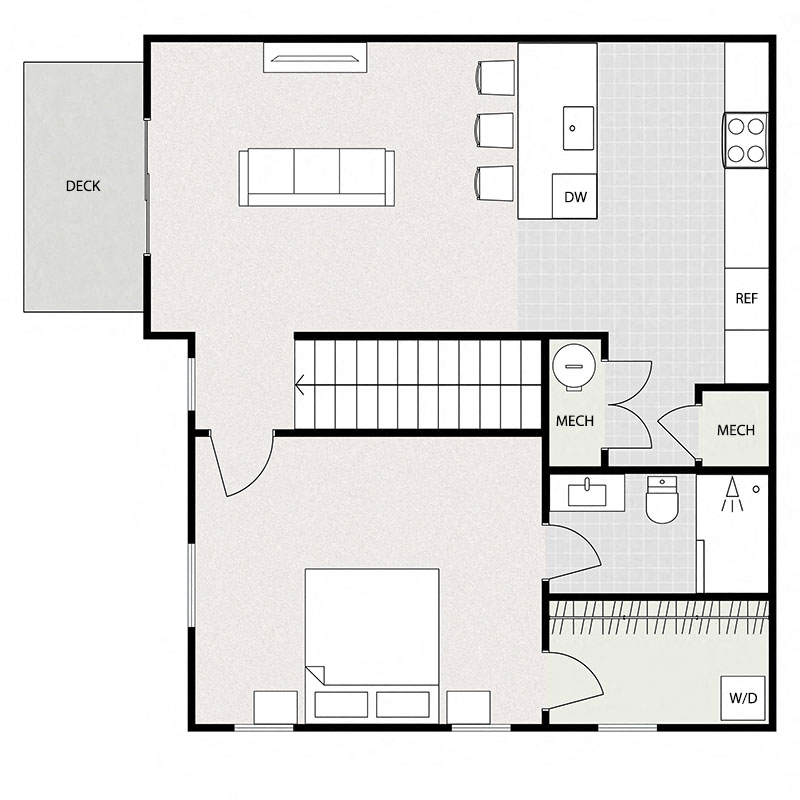One Bedroom  One Bathroom