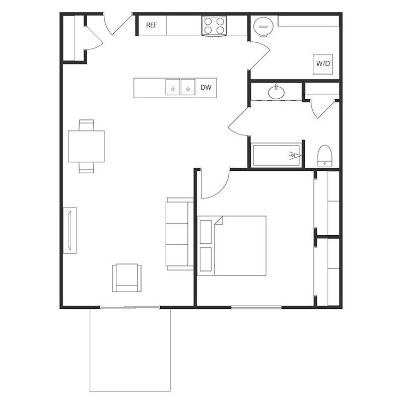 1 BED 1 BATH