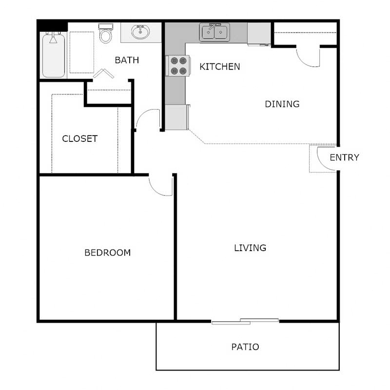 1 Bed 1 Bath