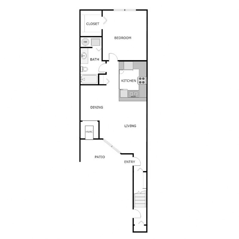 Lower 1 bed 1 bath