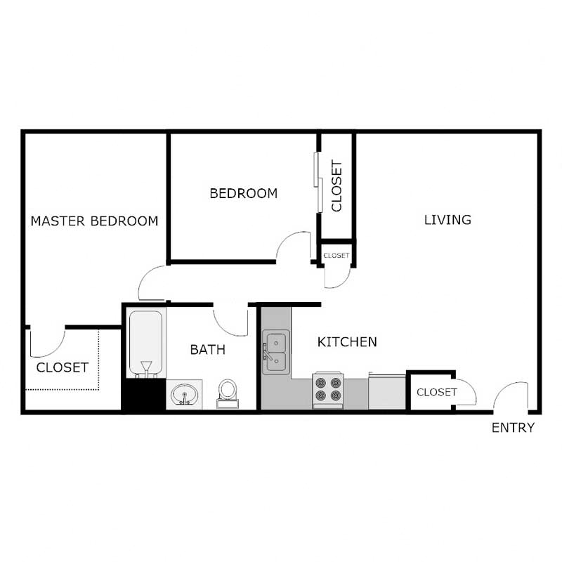 2 Bedroom 1 Bathroom