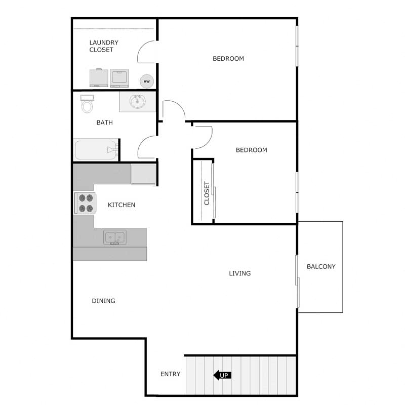 2 Bedroom 1 Bathroom - Upper - 1 Car Garage