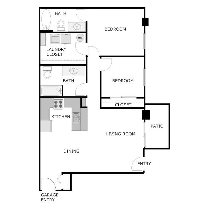 2 Bedroom 2 Bathroom