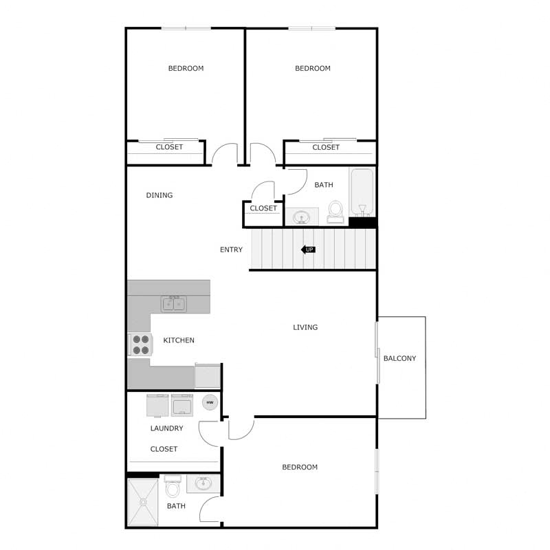 3 Bedroom 2 Bathroom - Upper - 2 Car Garage