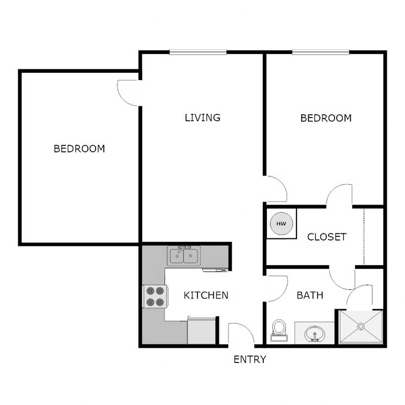 2 Bedroom 1 Bathroom