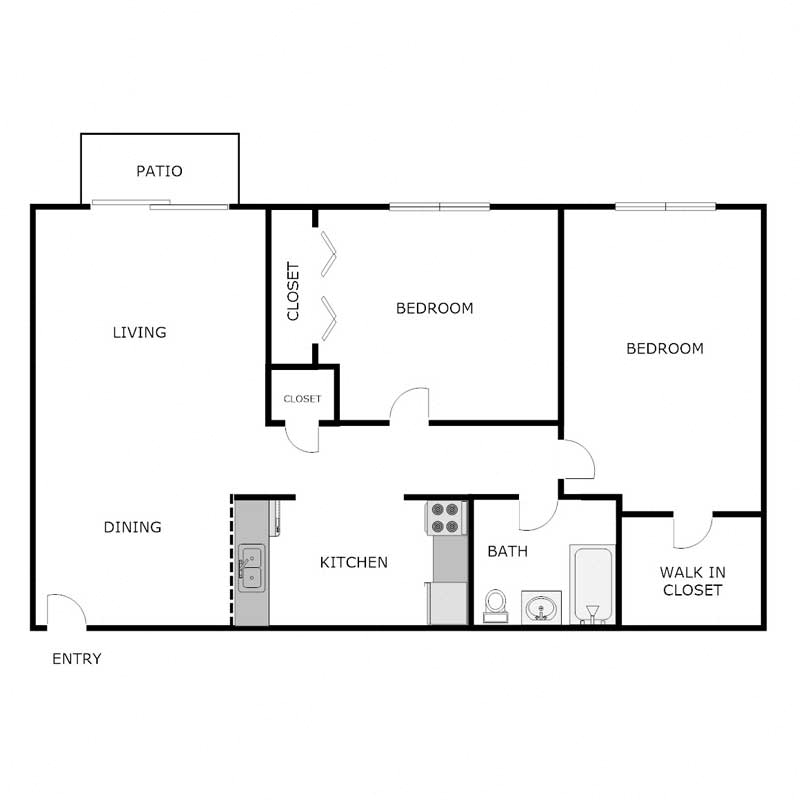 2 Bed 1 Bath