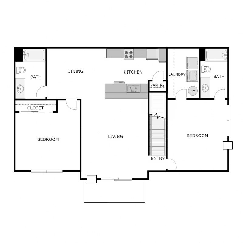 2 BED 2 BATH SPLIT PHASE 1