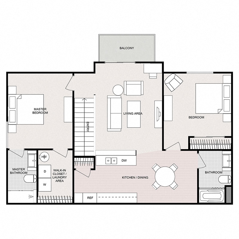 2 Bedroom 2 Bathroom - Split