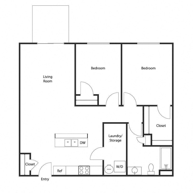 2 Bedroom 1 Bathroom