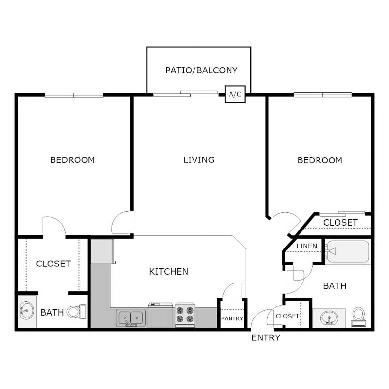2 Bedroom 1.5 Bathroom