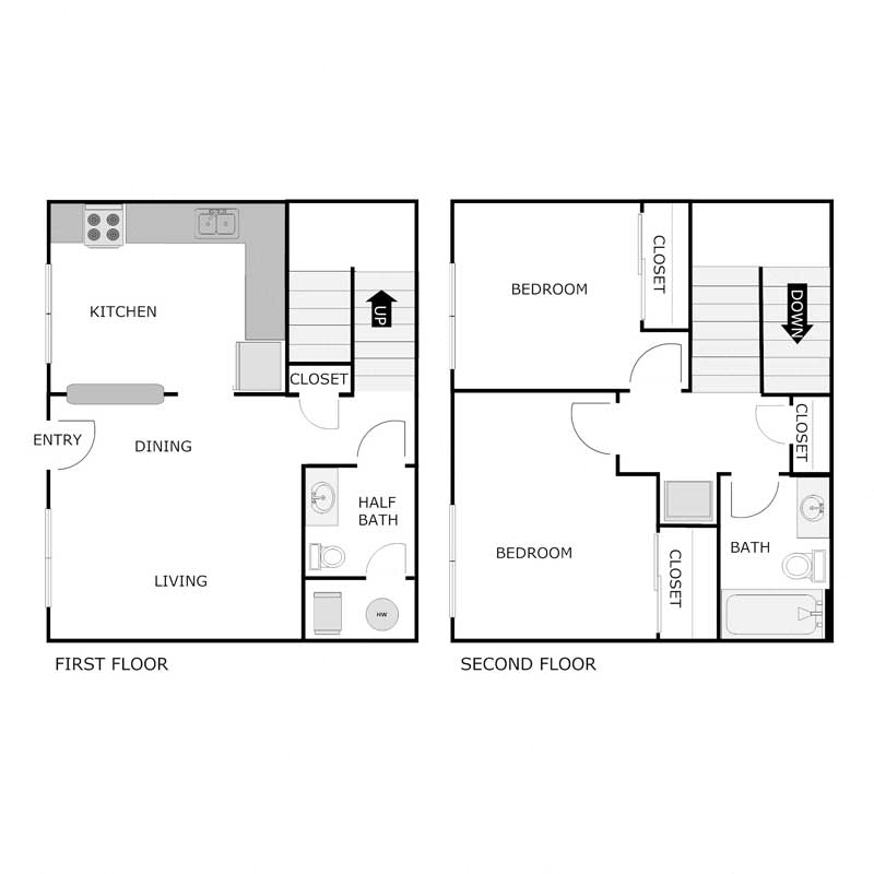 2 Bedroom 1.5 Bathroom Townhome
