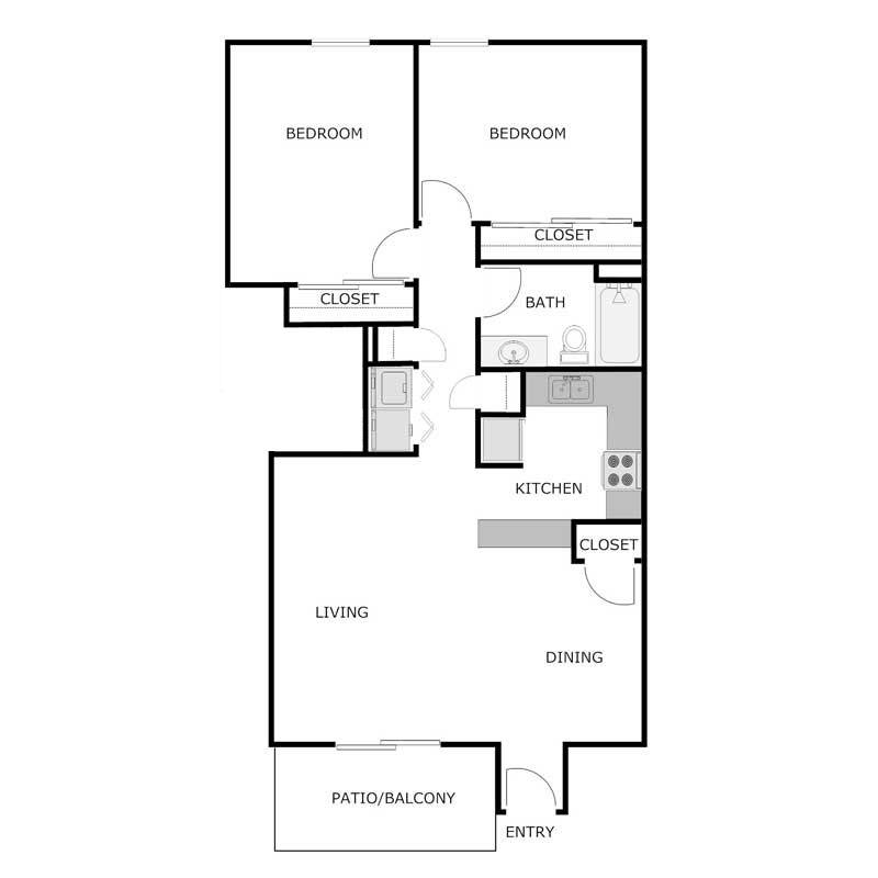 2 Bedroom 1 Bathroom