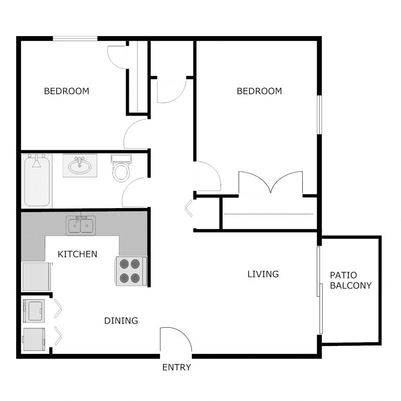 2 Bed 1 Bath
