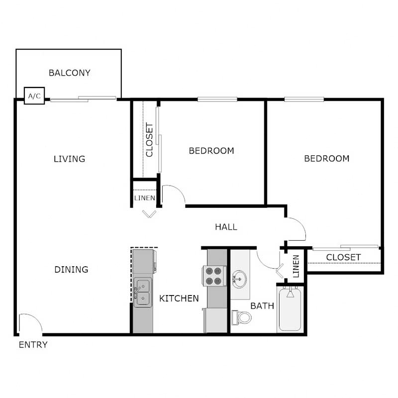 2 Bedroom 1 Bathroom