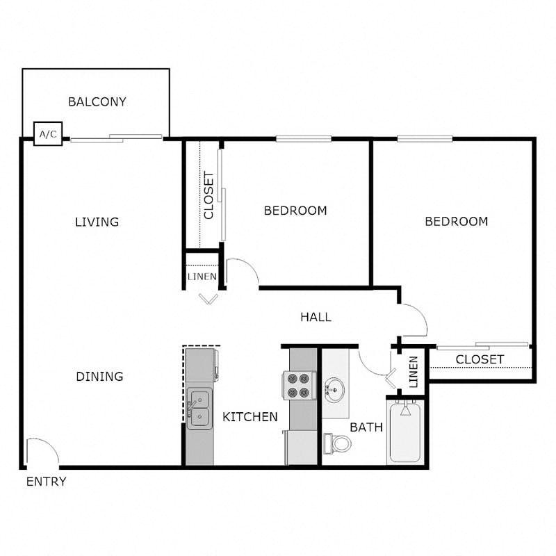 2 Bedroom 1 Bathroom