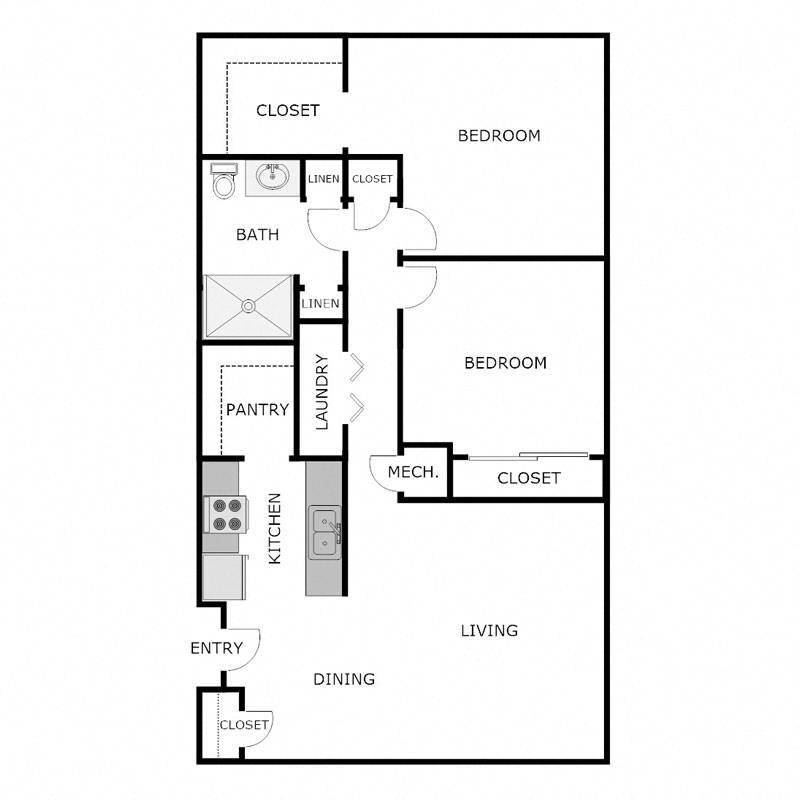 2 Bed 1 Bath