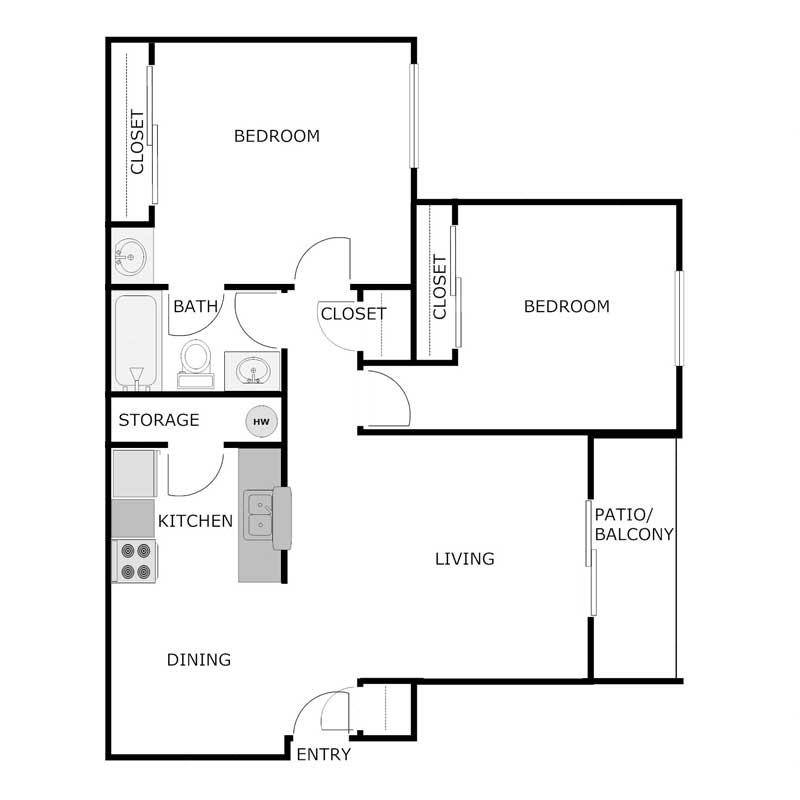 2 Bed 1 Bath