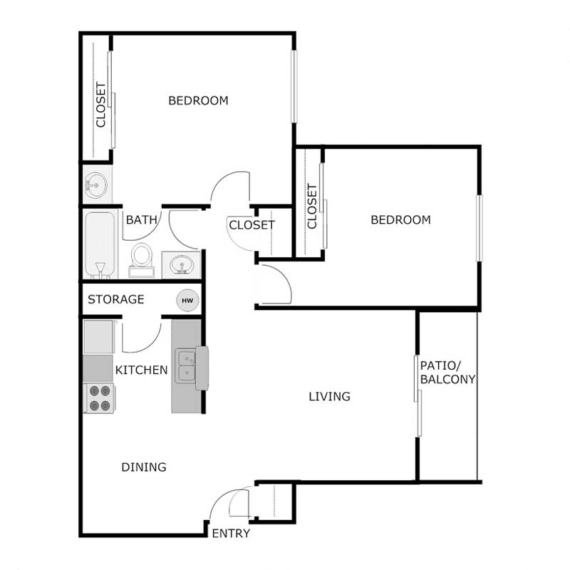 2 Bedroom 1 Bathroom