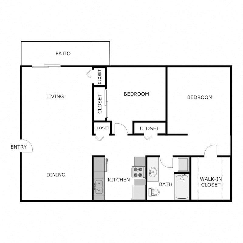 2 Bed 1 Bath